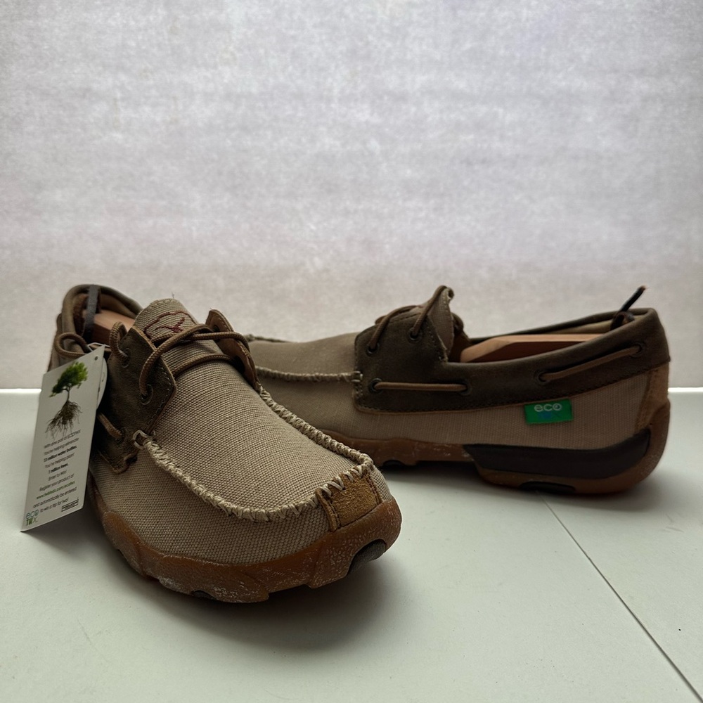Twisted X Eco-Friendly Tan and Brown Boat Shoes